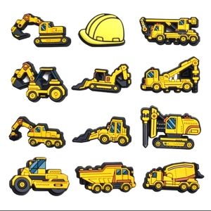 NWT 12pcs Construction trucks Croc Jibitz (charms)
